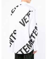 Chemise à manches longues imprimée blanche et noire Vetements