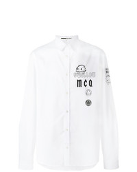 Chemise à manches longues imprimée blanche et noire McQ Alexander McQueen