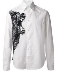 Chemise à manches longues imprimée blanche et noire McQ by Alexander McQueen