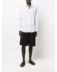 Chemise à manches longues imprimée blanche et noire Karl Lagerfeld