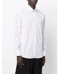 Chemise à manches longues imprimée blanche et noire Karl Lagerfeld