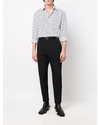 Chemise à manches longues imprimée blanche et noire Karl Lagerfeld