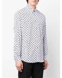 Chemise à manches longues imprimée blanche et noire Karl Lagerfeld