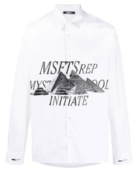 Chemise à manches longues imprimée blanche et noire MSFTSrep