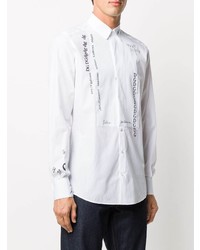 Chemise à manches longues imprimée blanche et noire Dolce & Gabbana