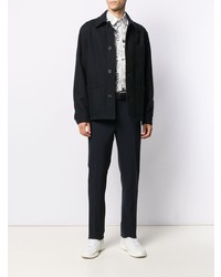 Chemise à manches longues imprimée blanche et noire Sandro Paris