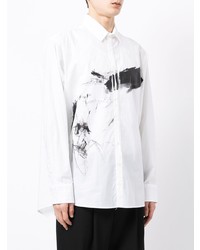 Chemise à manches longues imprimée blanche et noire Isabel Benenato
