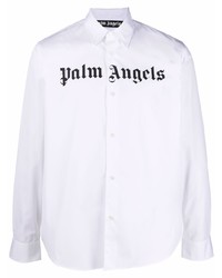 Chemise à manches longues imprimée blanche et noire Palm Angels