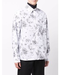 Chemise à manches longues imprimée blanche et noire Off-White