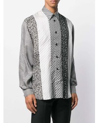 Chemise à manches longues imprimée blanche et noire Givenchy