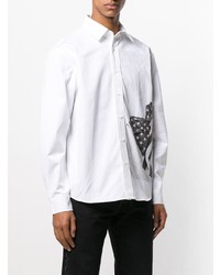 Chemise à manches longues imprimée blanche et noire Calvin Klein Jeans