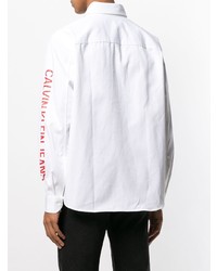 Chemise à manches longues imprimée blanche et noire Calvin Klein Jeans