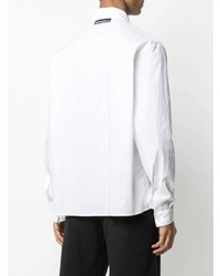 Chemise à manches longues imprimée blanche et noire Just Cavalli