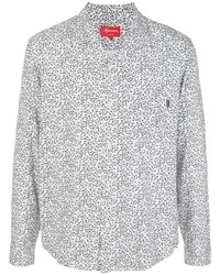 Chemise à manches longues imprimée blanche et noire Supreme