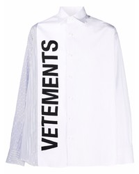Chemise à manches longues imprimée blanche et noire Vetements