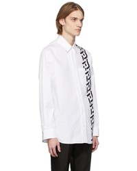 Chemise à manches longues imprimée blanche et noire Versace