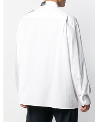 Chemise à manches longues imprimée blanche et noire Raf Simons