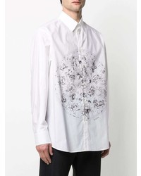 Chemise à manches longues imprimée blanche et noire Valentino