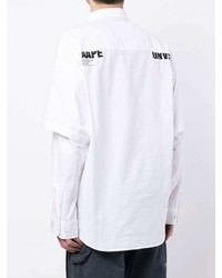 Chemise à manches longues imprimée blanche AAPE BY A BATHING APE