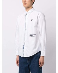 Chemise à manches longues imprimée blanche AAPE BY A BATHING APE