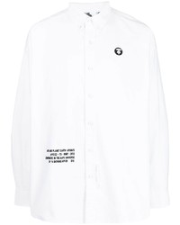 Chemise à manches longues imprimée blanche AAPE BY A BATHING APE