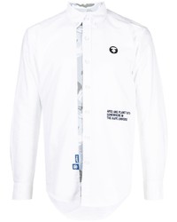 Chemise à manches longues imprimée blanche AAPE BY A BATHING APE