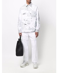 Chemise à manches longues imprimée blanche Off-White