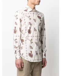 Chemise à manches longues imprimée blanche Etro