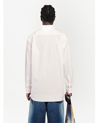 Chemise à manches longues imprimée blanche Balenciaga