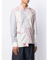 Chemise à manches longues imprimée blanche Loewe