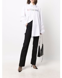 Chemise à manches longues imprimée blanche Vetements