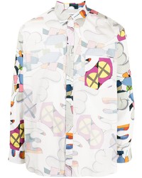 Chemise à manches longues imprimée blanche Comme Des Garcons SHIRT