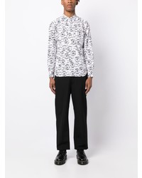 Chemise à manches longues imprimée blanche Comme des Garcons Homme Deux