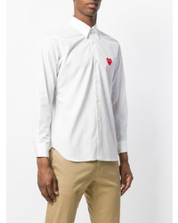 Chemise à manches longues imprimée blanche Comme Des Garcons Play