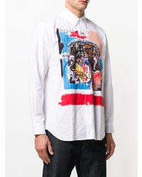 Chemise à manches longues imprimée blanche Comme Des Garcons SHIRT