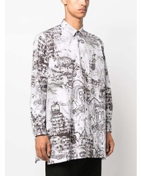 Chemise à manches longues imprimée blanche Comme Des Garcons SHIRT