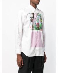 Chemise à manches longues imprimée blanche Comme Des Garcons SHIRT