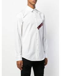 Chemise à manches longues imprimée blanche DSQUARED2