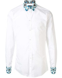 Chemise à manches longues imprimée blanche Dolce & Gabbana