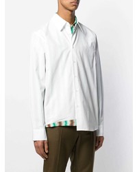 Chemise à manches longues imprimée blanche Marni