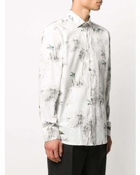 Chemise à manches longues imprimée blanche Etro