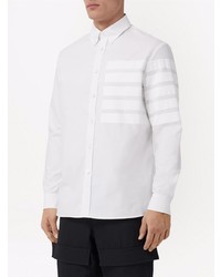 Chemise à manches longues imprimée blanche Burberry