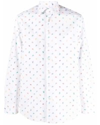 Chemise à manches longues imprimée blanche Etro