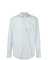 Chemise à manches longues imprimée blanche Etro