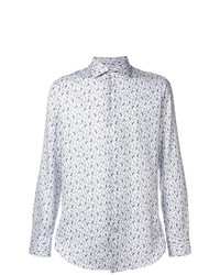 Chemise à manches longues imprimée blanche Etro