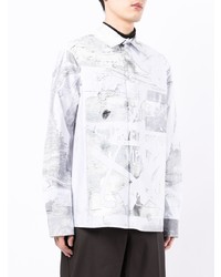 Chemise à manches longues imprimée blanche Off-White