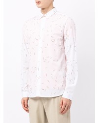 Chemise à manches longues imprimée blanche PS Paul Smith