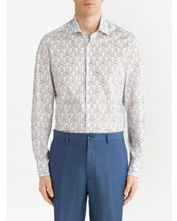 Chemise à manches longues imprimée blanche Etro