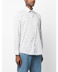 Chemise à manches longues imprimée blanche Etro