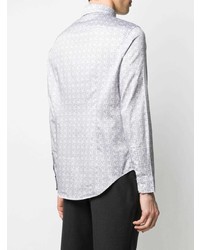 Chemise à manches longues imprimée blanche Emporio Armani